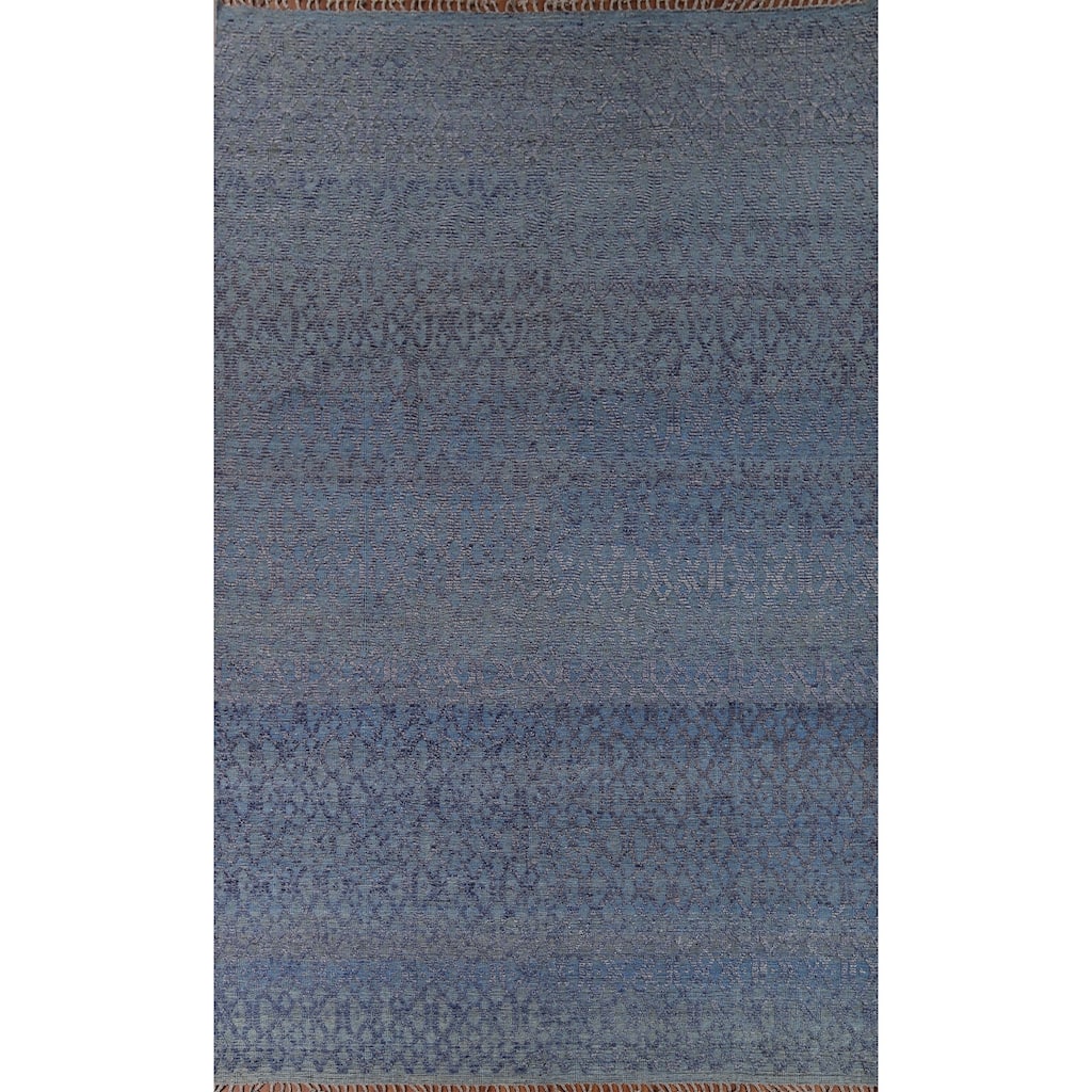 All-Over Trellis Moroccan Oriental Large Rug Hand-Knotted Wool Carpet - 9'8"x 14'7"