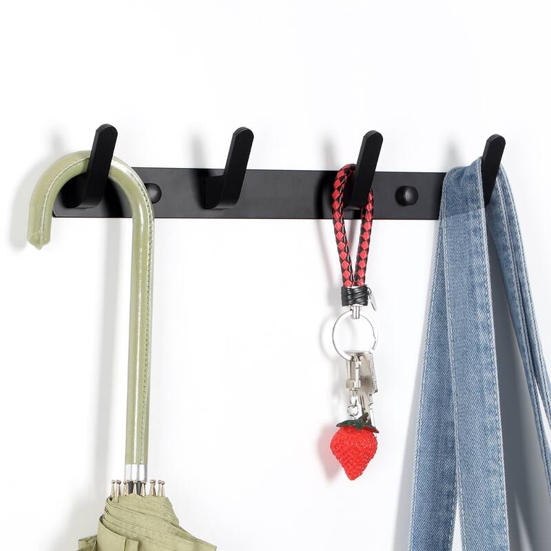 Metal Wall Mount Coat Rack - 4-Hooks