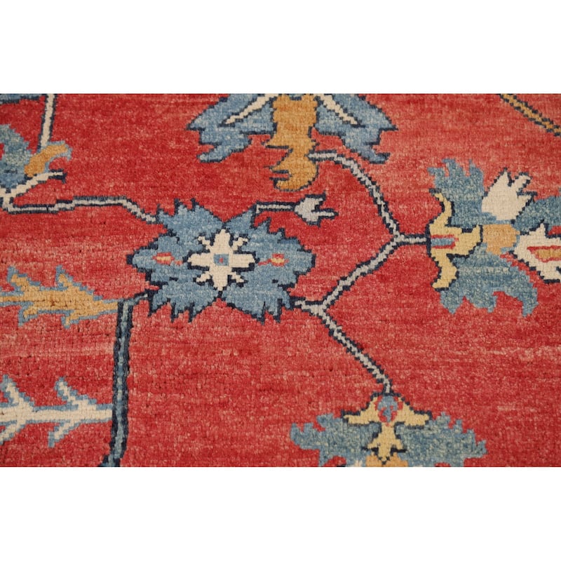 Vegetable Dye Heriz Oriental Rug Hand-Knotted Traditional Wool Carpet - 9'1" x 12'0"