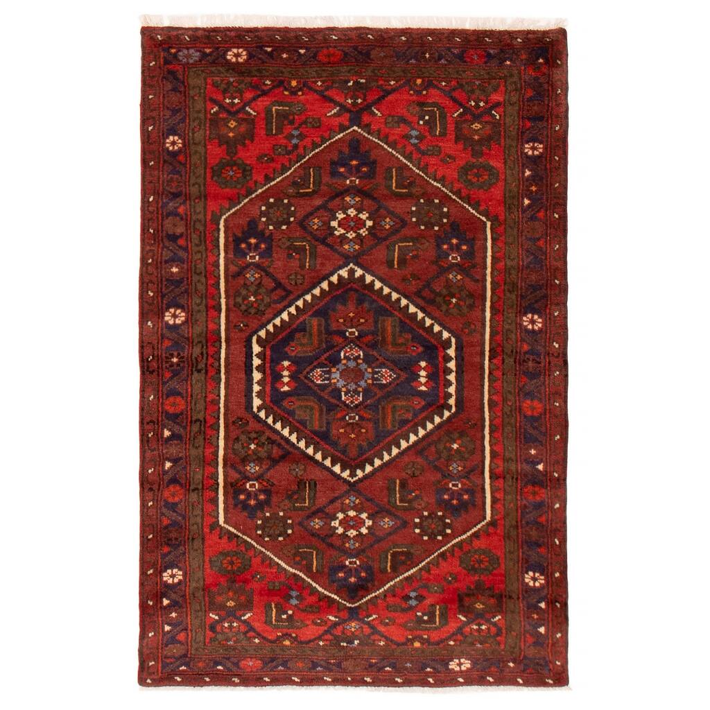 ECARPETGALLERY Hand-knotted Andelz Red Wool Rug - 3'5 x 5'3