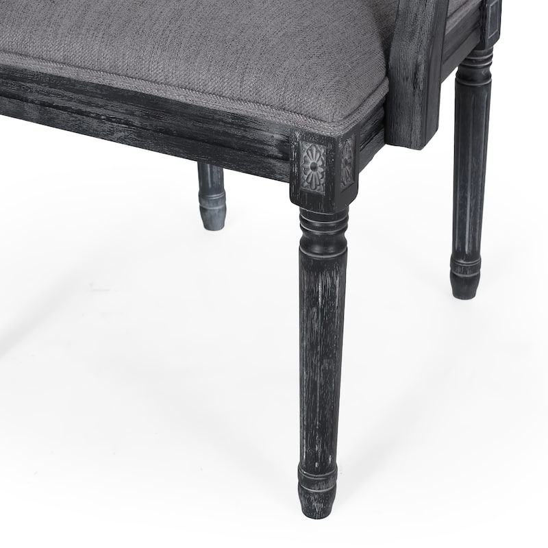 Maria Wood and Cane Upholstered Dining Chair by Christopher Knight Home - 23.75" L x 23.75" W x 39.75" H
