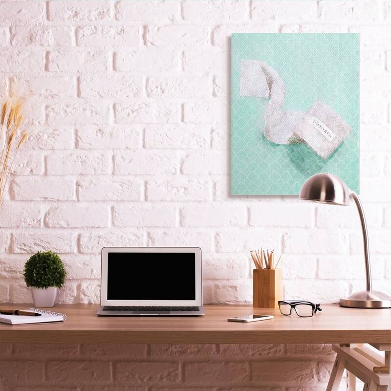 Stupell Luxe Toilet Paper over Geometric Tile Designer Detail Canvas Wall Art Design By Ziwei Li