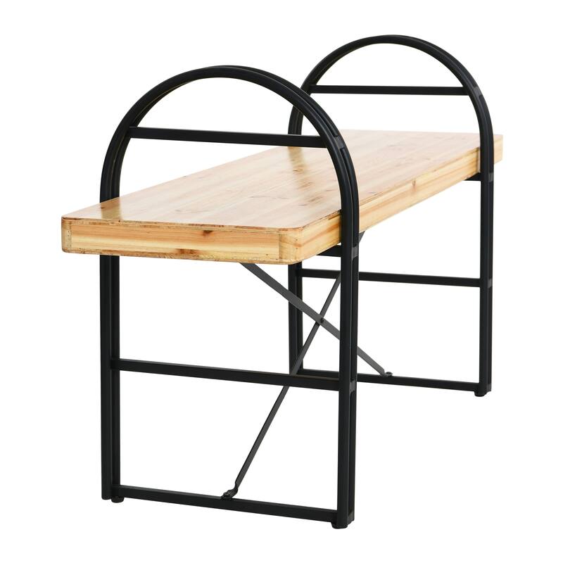 Wood and Metal Bench
