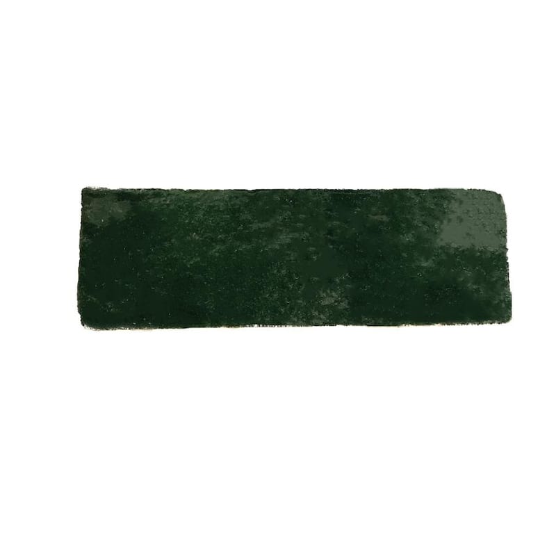 Handmade Moroccan Zellige tile 2x6inch Bejmat in Hunter Green