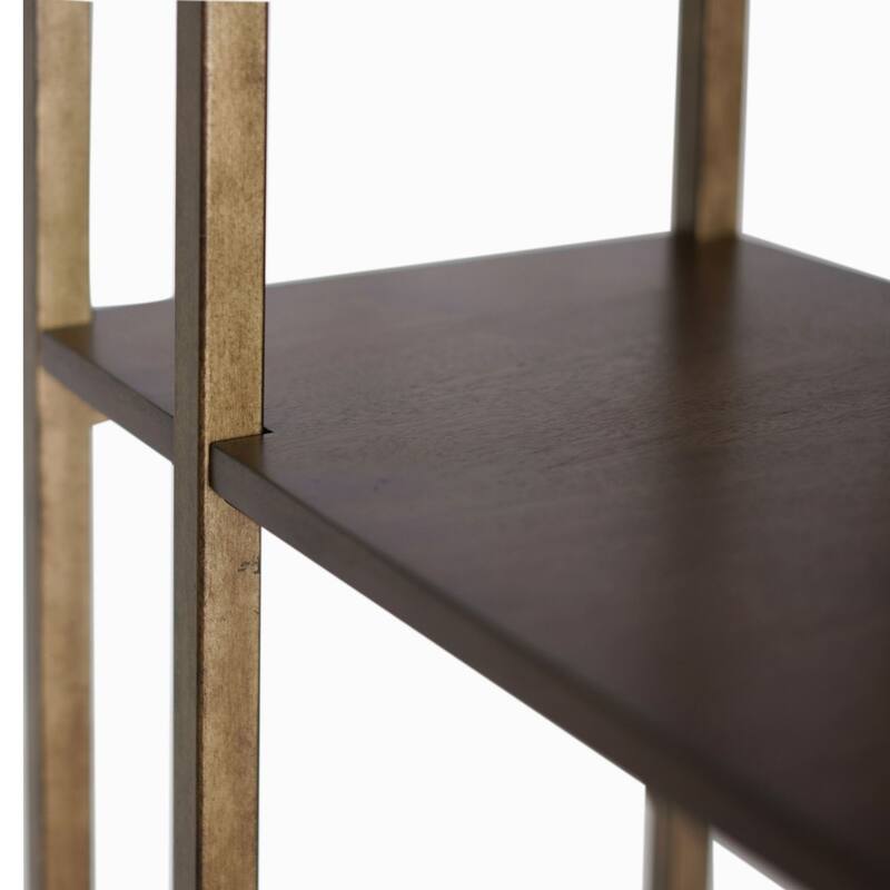 Uttermost Karishma 32" Wide 4 Shelf Wood and Metal Shelving Unit