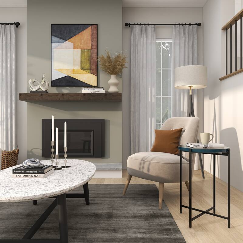 Metal X-Shaped Accent Table with Textured Glass Tabletop - Gold - Roche River Decor