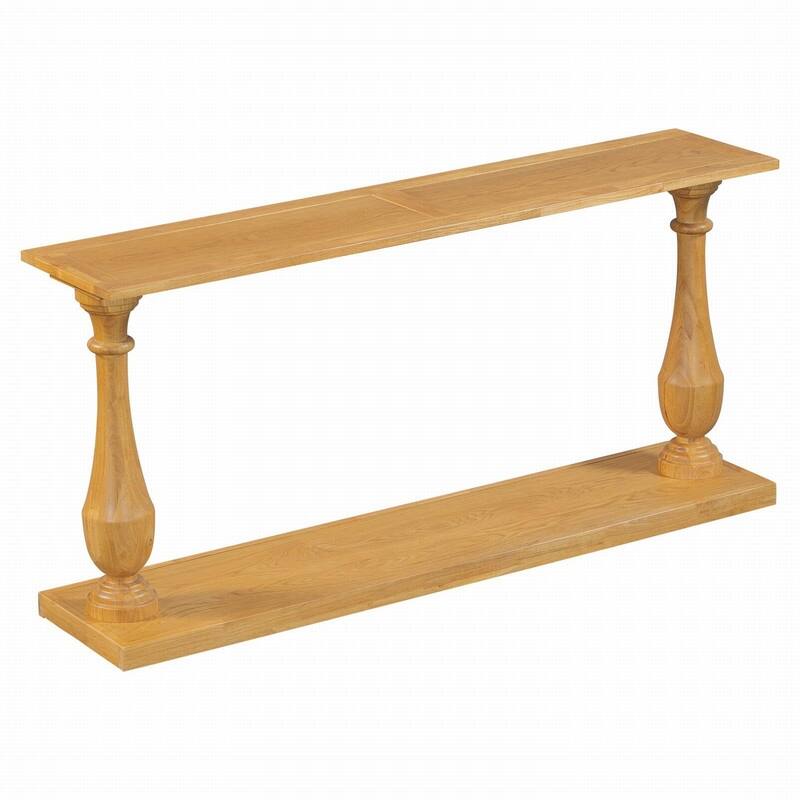 Vintage 63" Sofa Console Table with Solid Pine Legs for Living Room