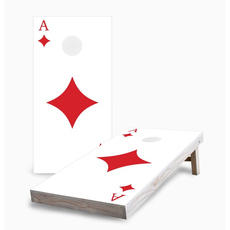 Ace of Diamonds Corn Hole Board Set w Case & Lights - 16 Years and Up