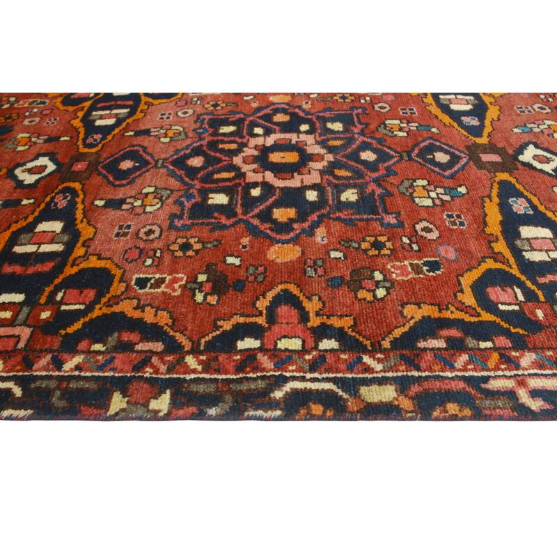 Fine Vintage Distressed Johnatha Rust/Navy Runner - 3'8" x 8'6"