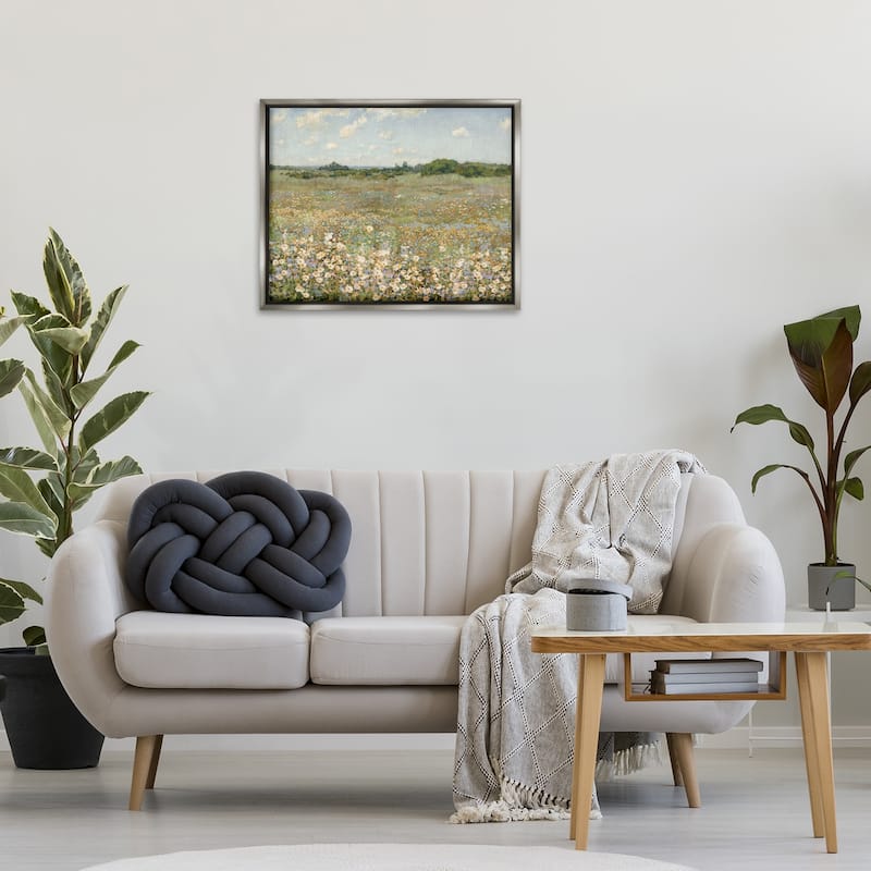Stupell Vast Flower Speckled Meadow Framed Floater Canvas Wall Art Design By Amber Sterling