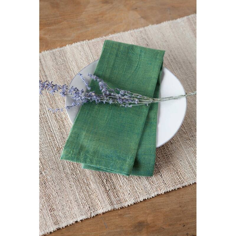 BISCOTTI FRINGED Placemats - Handwoven Banana Fiber & Cotton, Fair Trade | Set of 4, 13"x19" by Sustainable Threads