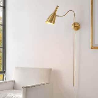 SAFAVIEH Hellene 1-light Swing Arm Wall Sconce (LED Bulb Included) - 5.5 in. W x 22 in. D x 48 in. H