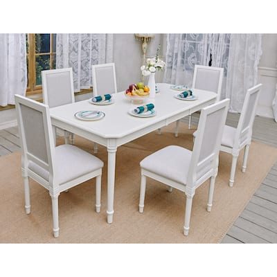Homy Casa French County Style Extendable Solid Wood Dining Table for 6 seater