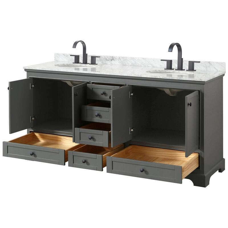 Wyndham Collection Deborah 72" Free Standing Double Vanity Set with