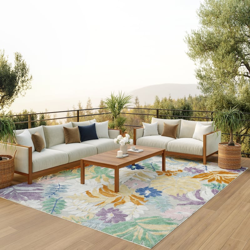 Nourison Suncoast Indoor/Outdoor Tropical Floral Area Rug