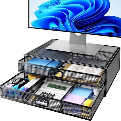 2 Tier Monitor Stand - 15.75"D x 12"W x 4.61"H