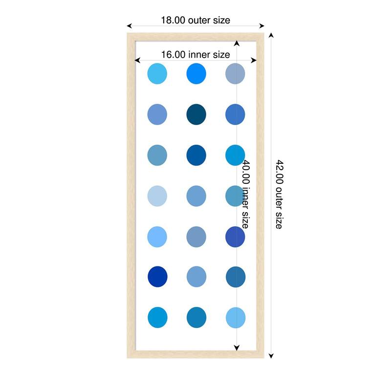 Amanti Art Framed Fabric Pinboard Circle Seven Blue by Karl Langdon Printed Bulletin Board - Board Size 16 x 40