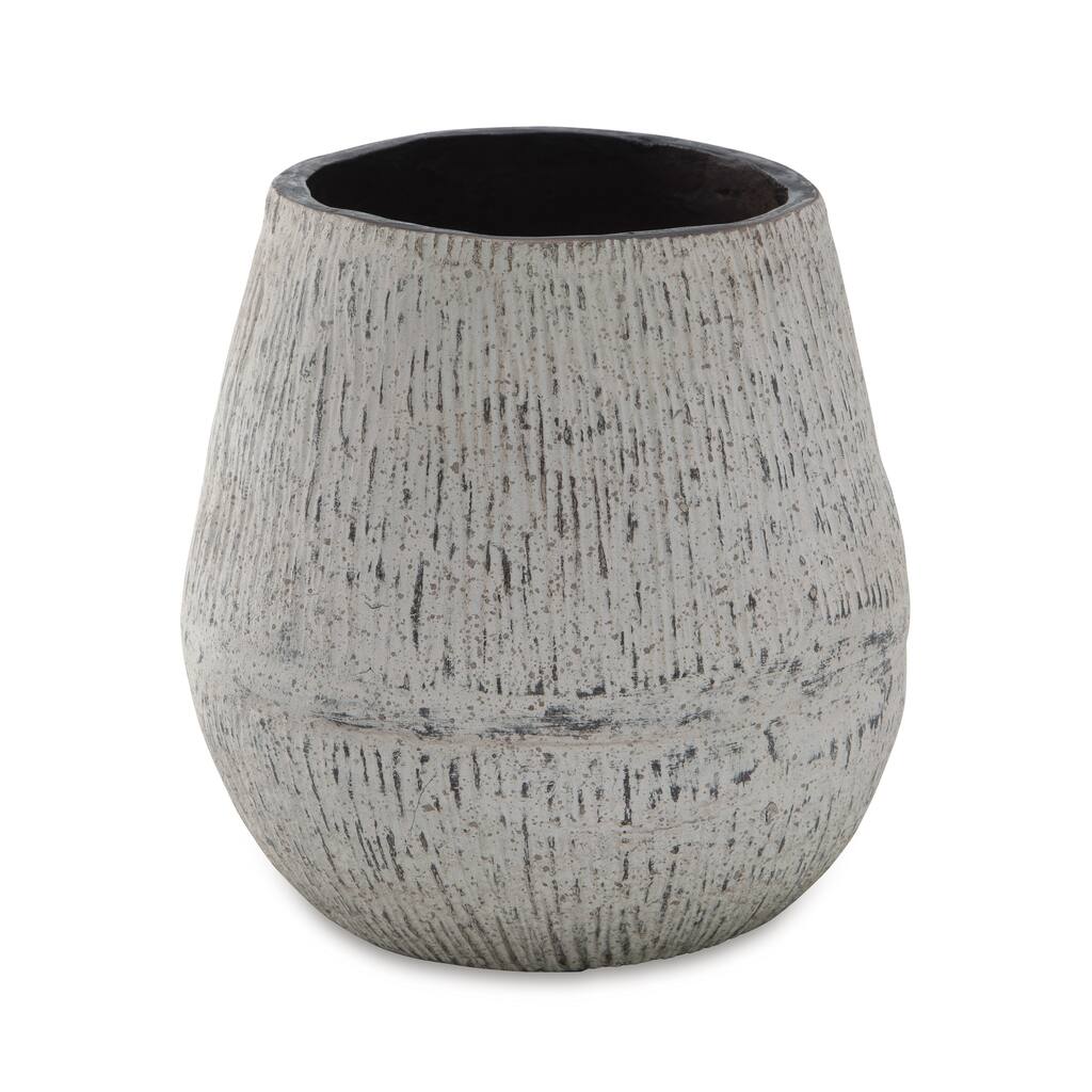 Mony 10 Inch Tabletop Decorative Flower Vase, Home Accessory, White Brown