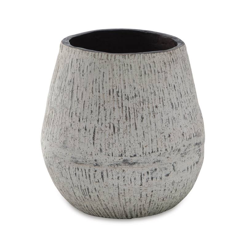 Mony 10 Inch Tabletop Decorative Flower Vase, Home Accessory, White Brown