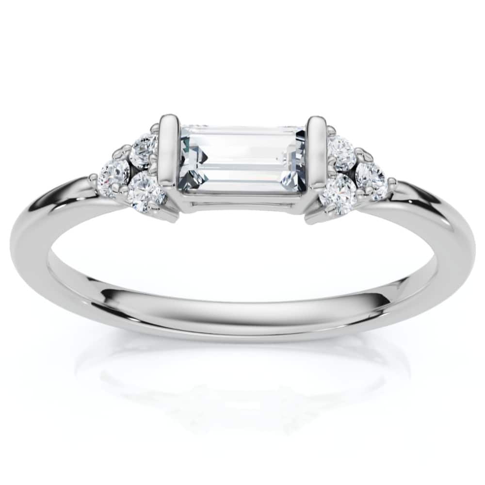 Bliss Diamond Emerald Diamond Stackable Wedding Ring Women Anniversary Band Gold Lab Grown