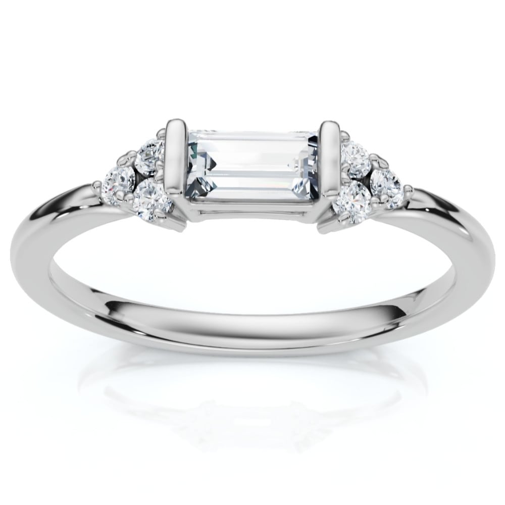 Bliss Diamond Emerald Diamond Stackable Wedding Ring Women Anniversary Band Gold Lab Grown