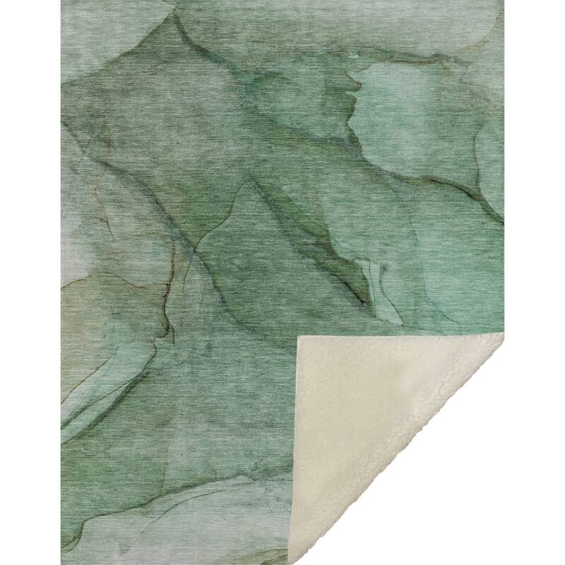 Premium Machine Washable Abstract Modern Sherpa Throw Blanket