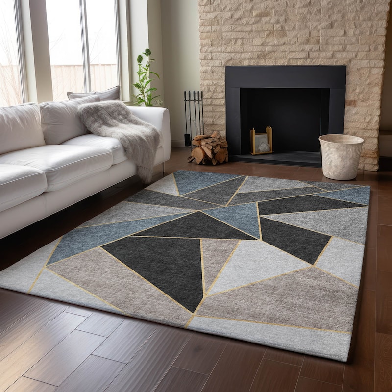 Premium Washable Super Soft Contemporary Mosaic Mayfield Rug