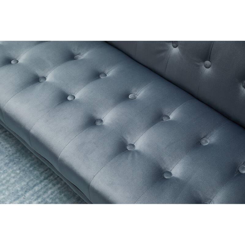 Dark Gray Solid Wood+MDF Sofa Bed for Small Spaces