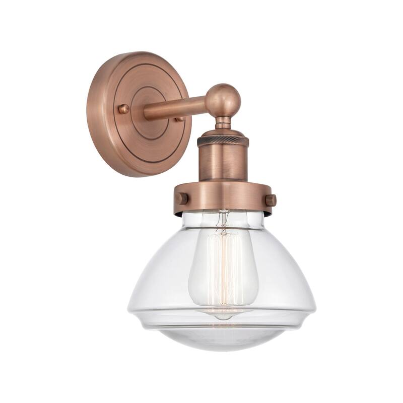 Innovations Lighting 616-1W-10-7 Olean Sconce Olean 10" Tall Wall - Antique Copper / Clear
