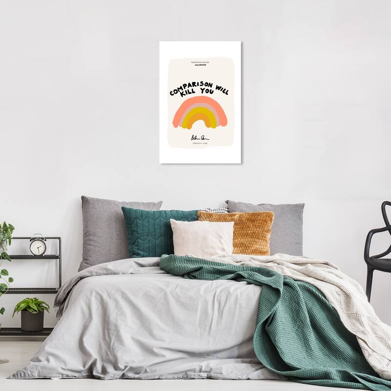 Wynwood Studio Canvas Typography and Quotes Comparison kills White and Modern & Contemporary Wall Art Canvas Print - 16 x 24