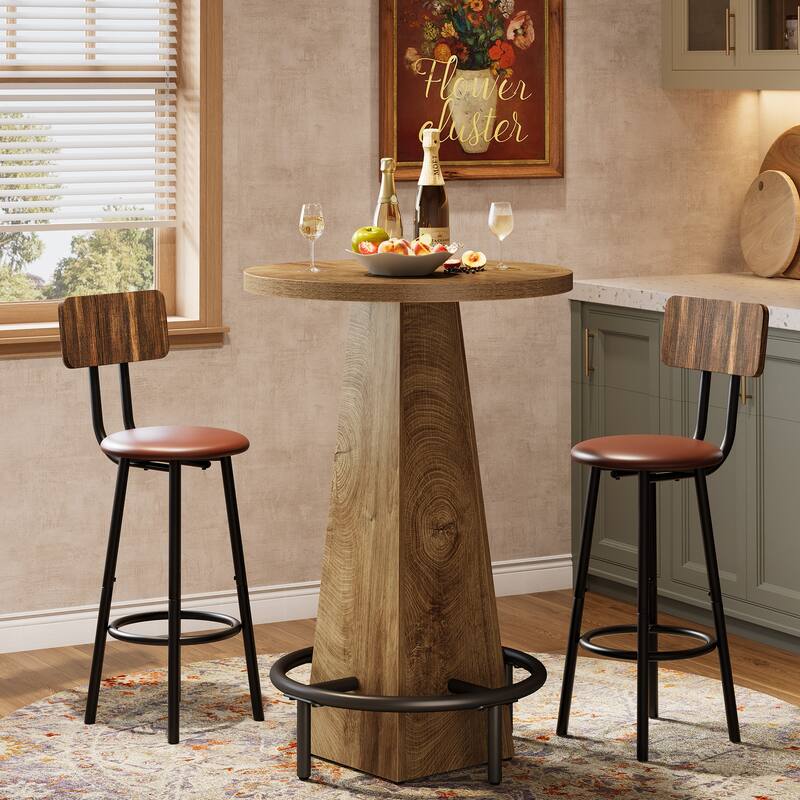 37.4" High Bar Table, Round Pub Table for Small Bars, Dining Room
