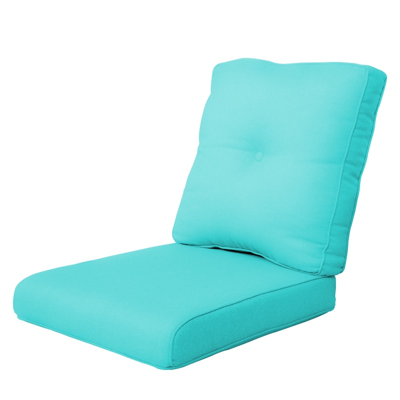 22 in x 24 in Outdoor Chair Deep Seat Replacement Cushion - N/A - 1Pack-Turquoise