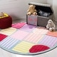 preview thumbnail 2 of 16, SAFAVIEH Handmade Kids Calixta Wool Rug 6' Round - Blue/Multi - Round