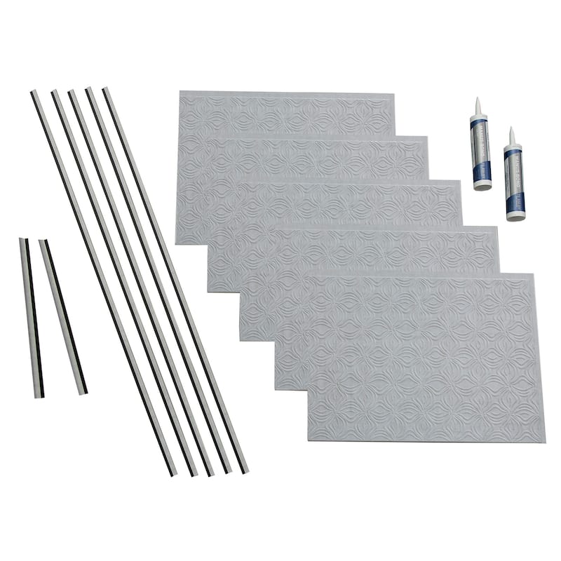 FASÄDE Lotus Decorative Vinyl Backsplash Panel - 15 Sq Ft Kit - Cashmere