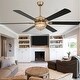 preview thumbnail 2 of 11, Bella Depot 65" Modern Crystal Ceiling Fan 6-speed Reversible Ceiling fan with Remote and Light Kit