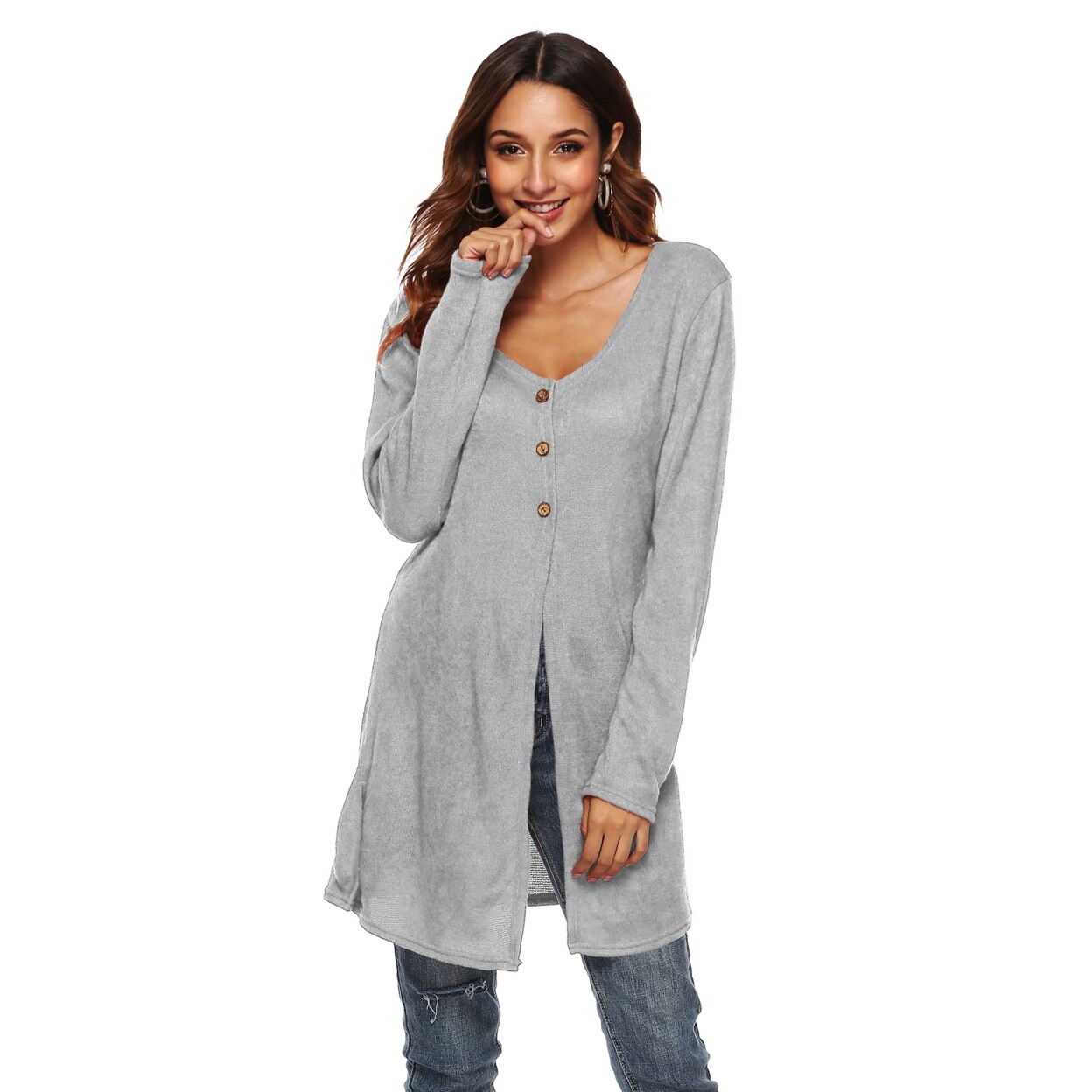 Women's Cardigan Sweater V Neck Button Down Knitwear Long Sleeve Soft Basic Knit Snap Cardigan Sweater Women's Cardigan Sweater V Neck Button Down Knitwear Long Sleeve Soft Basic Knit Snap Cardigan Sweater