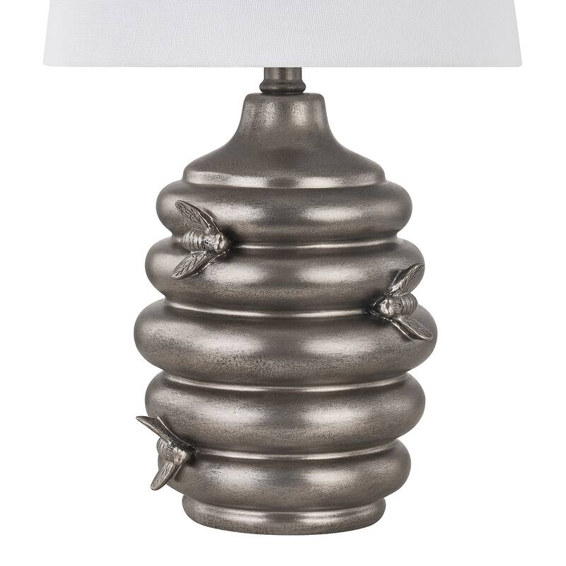 20"H Bronze Resin Honeycomb Table Lamp With Shade - 11" x 11" x 20"