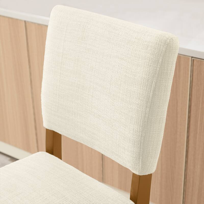 Leick Home Upholstered Back Dining Chair with Wood Base Set of 2