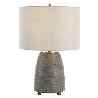 Uttermost Gorda Bronze Ceramic Table Lamp - 23"H,   Shade 10"H x 15 Dia. (in)