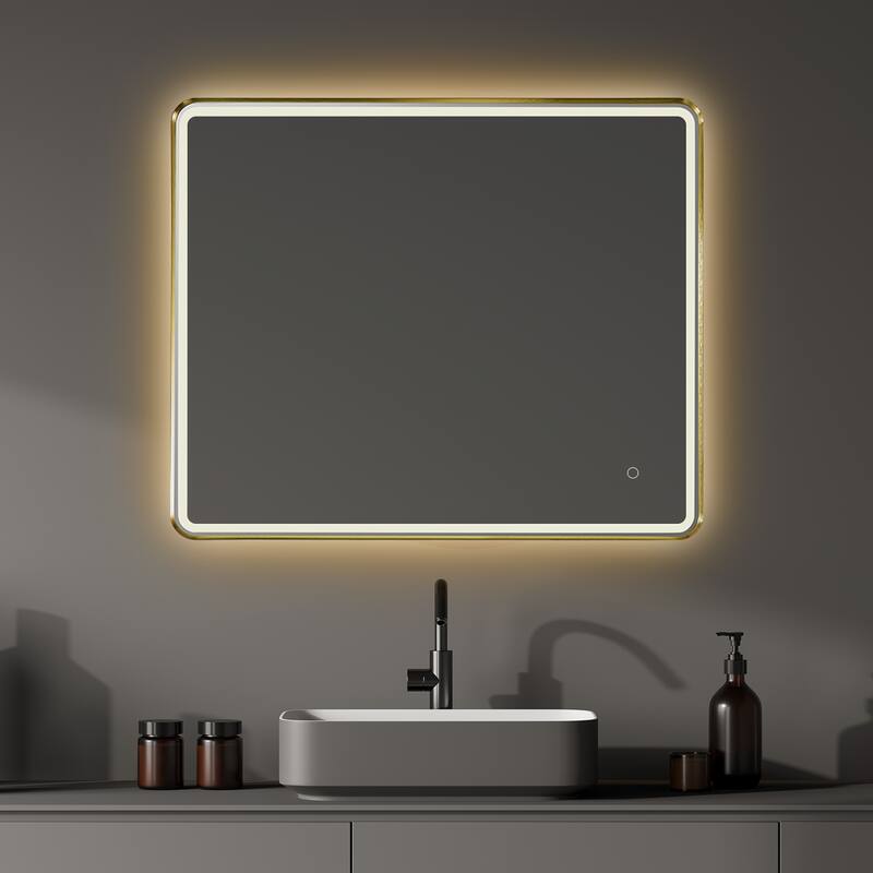 Altair Viaggi Rectangle Framed LED Lighted Wall Mirror