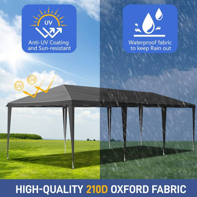 29.5x10 ft. Pop Up Canopy Tent with Storage Bag and Sandbags