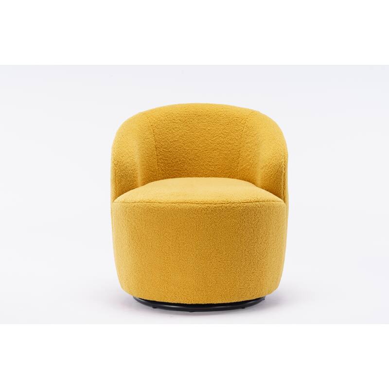 25.60" Swivel Barrel Chair, Modern Small Single Sofa Chair Comfy Round Upholstered Armchair for Living Room Bedroom