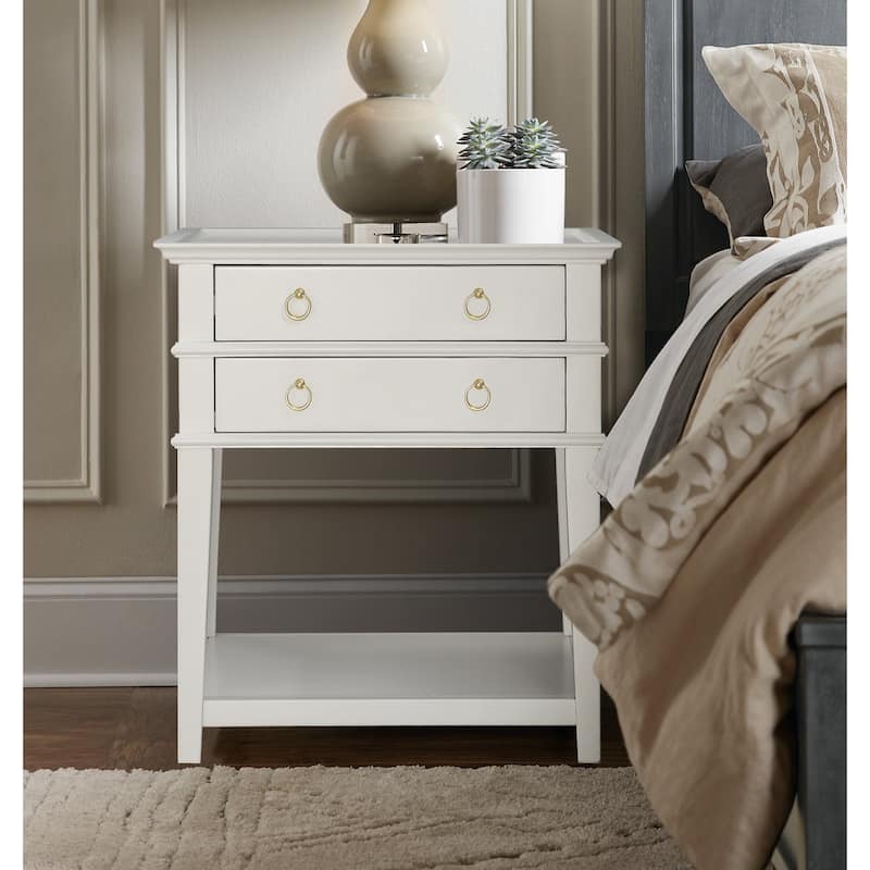 Collette 2-Drawer Tray Top Nightstand by Greyson Living