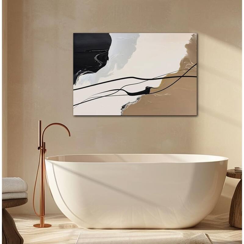Brown and Beige Abstract Canvas Wall Art