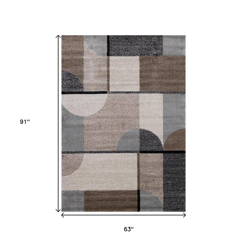 HomeRoots Geometric Modern Rectangle Area Rug - 5' X 8'