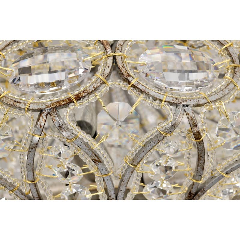 Rilo 4-light Antique Finish Carousel with Crystals Chandelier Ceiling Light