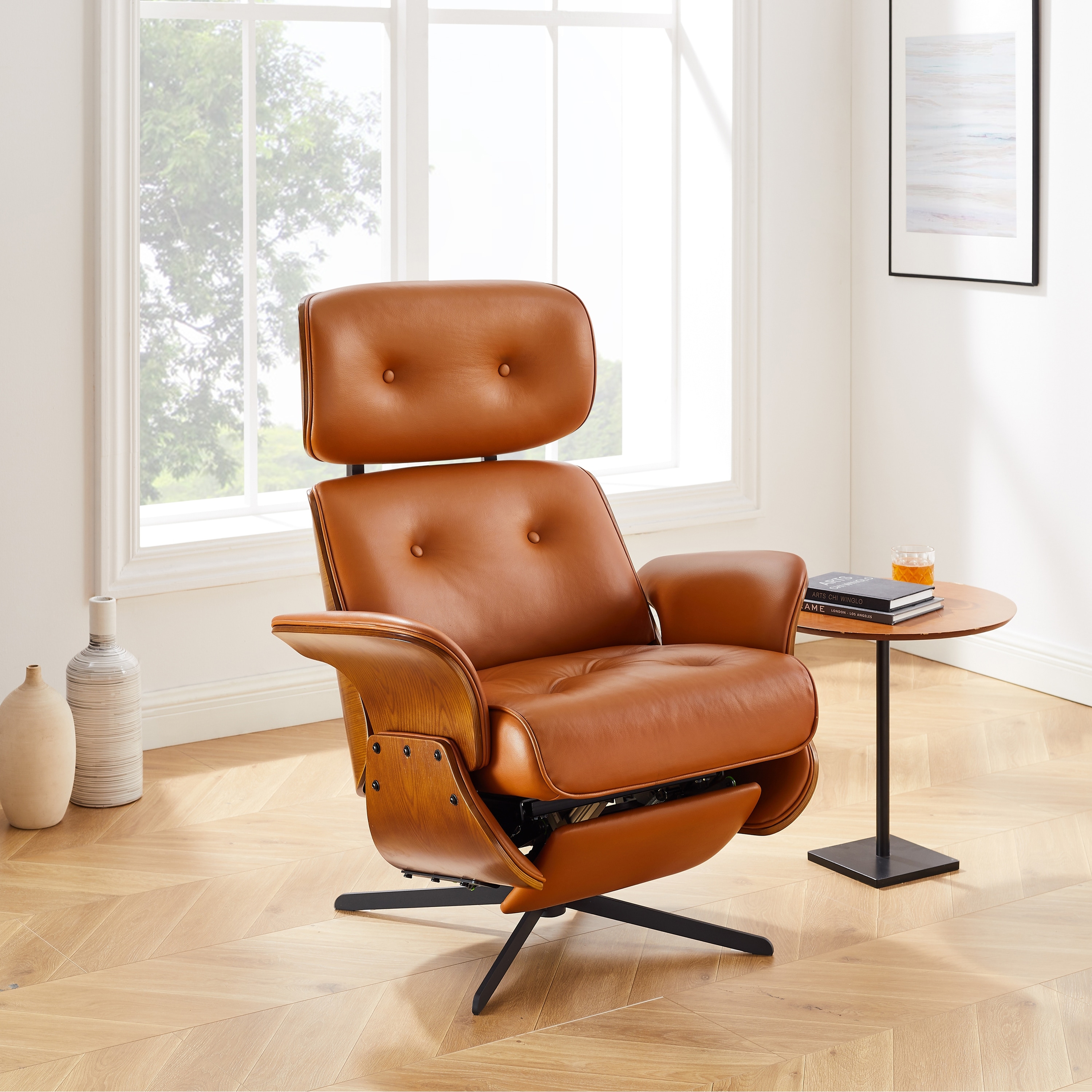 Mid century modern swivel sale recliner