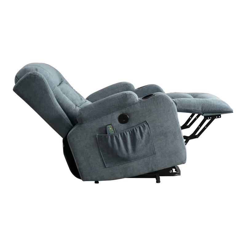 Power Lift Recliner Chair with Vibration Massage, Heating, USB Port, and Side Storage Pockets