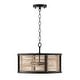 preview thumbnail 5 of 5, Rico 4-light Flat Black Convertible Pendant/ Semi-Flush Mount