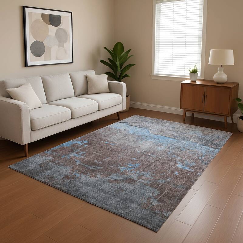 Premium Washable Super Soft Abstract Chic Mayfield Rug - Sky - 9' x 12'